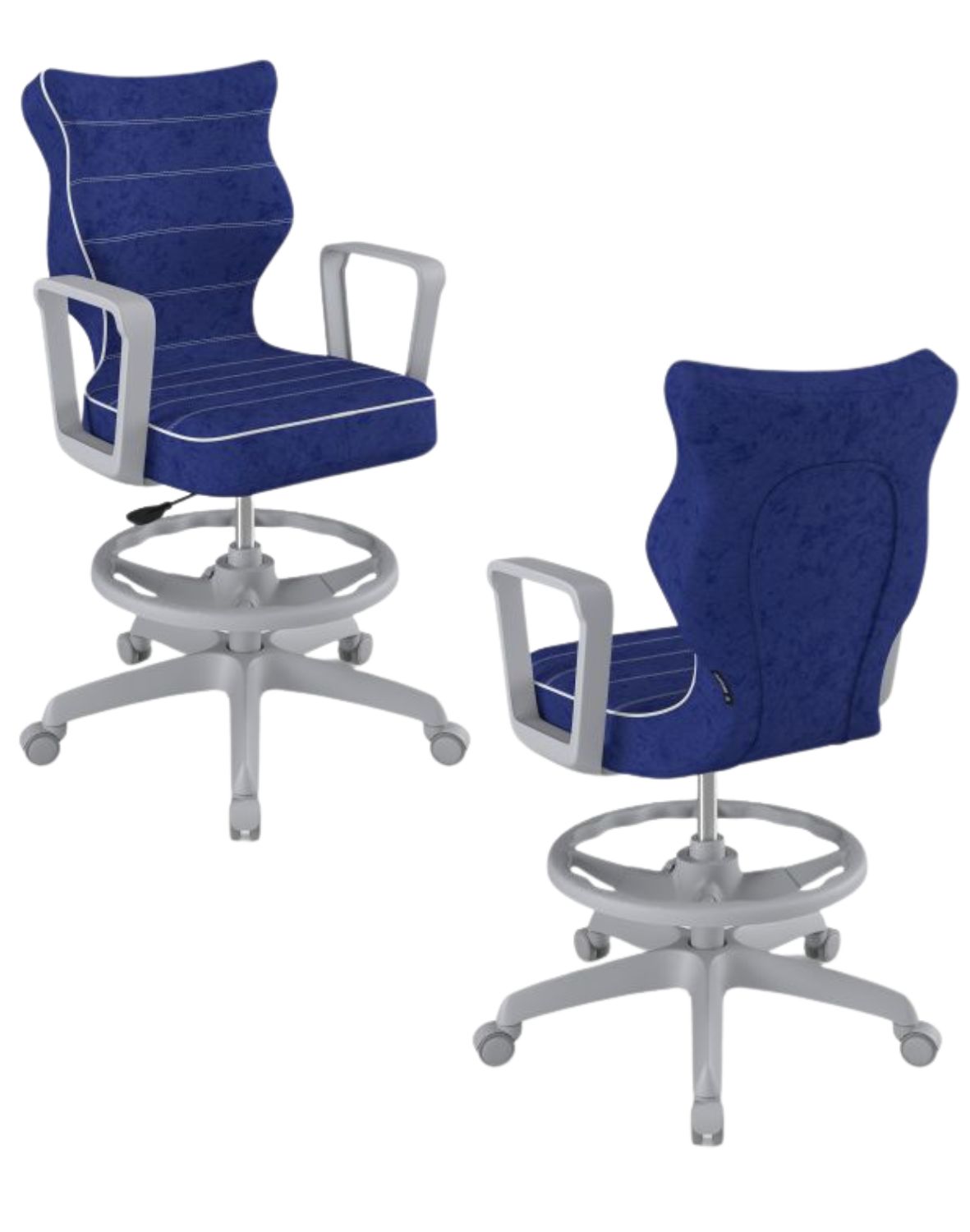 Krzesło młodzieżowe Norm z podnóżkiem, szara podstawa, rozmiar 6 (wzrost 159 - 188 cm)