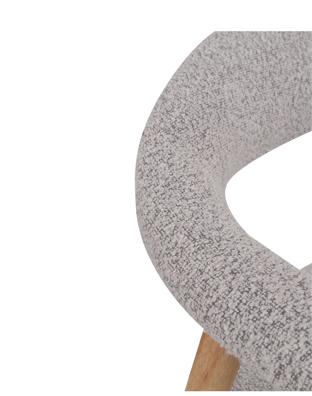 krzesło notte light, drewna kauczukowego, boucle beżowe