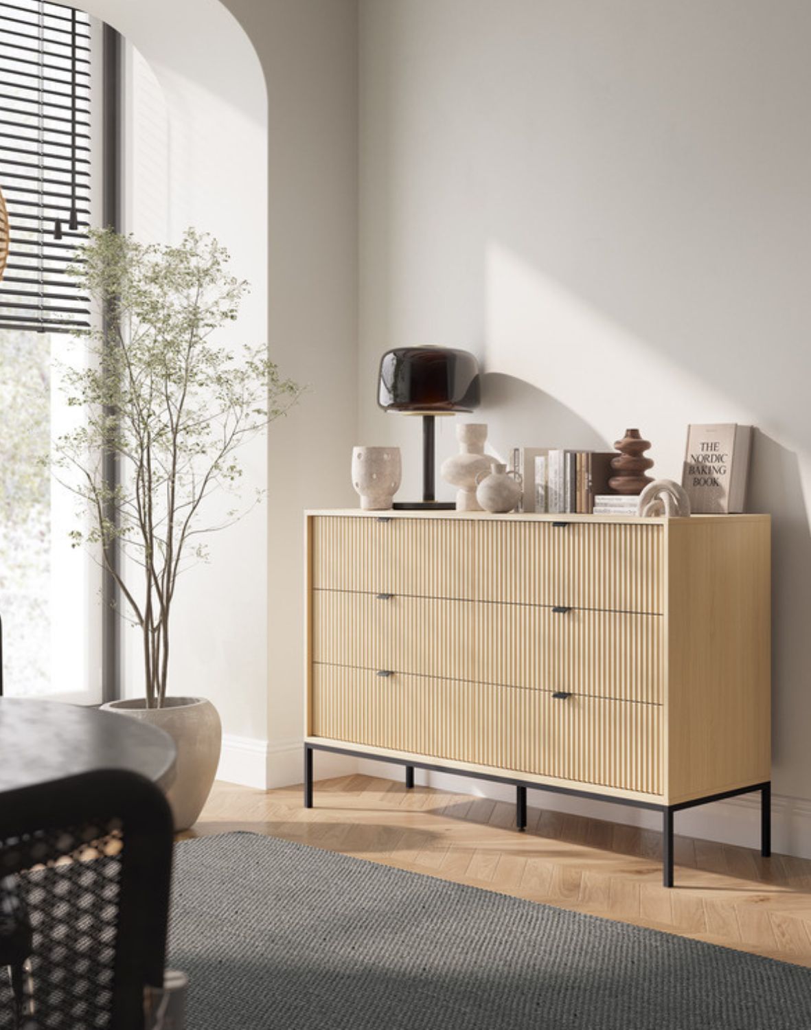 komoda ryflowana nova dąb vincenza (ksz154)