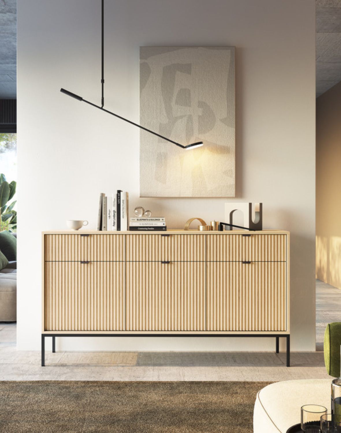 komoda ryflowana nova dąb vincenza z szufladami (ksz154)