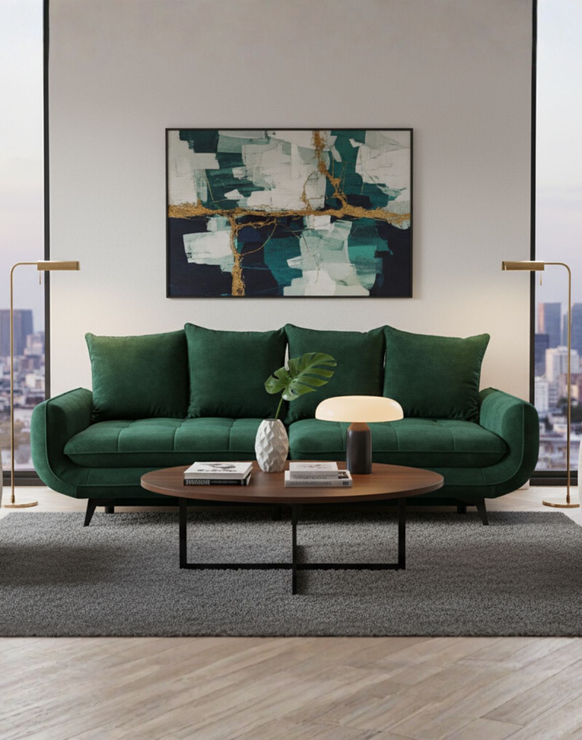 nowoczesna zielona kanapa wave gabi