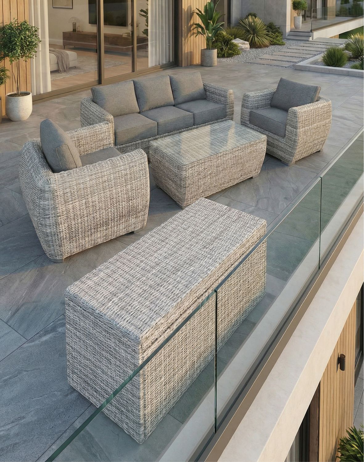 pojemna skrzynia ogrodowa z technorattanu nusa light