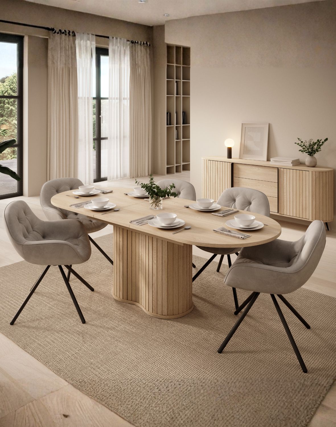 rozkładany stół owalny z lamelami lovi 180