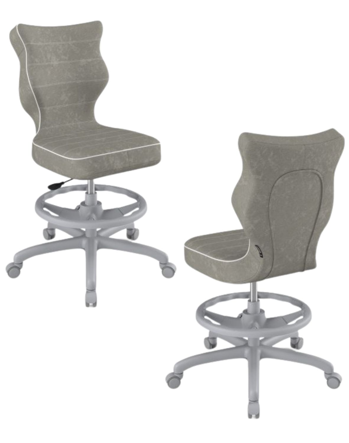 Krzesło dziecięce Entelo Petit z podnóżkiem 146-176,5 cm, Szara Podstawa