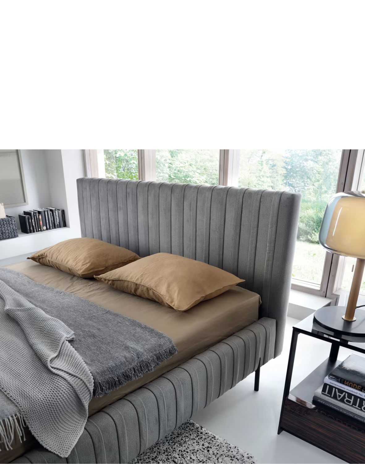 tapicerowane łóżko do sypialni z pojemnikiem plissa 140/160/180