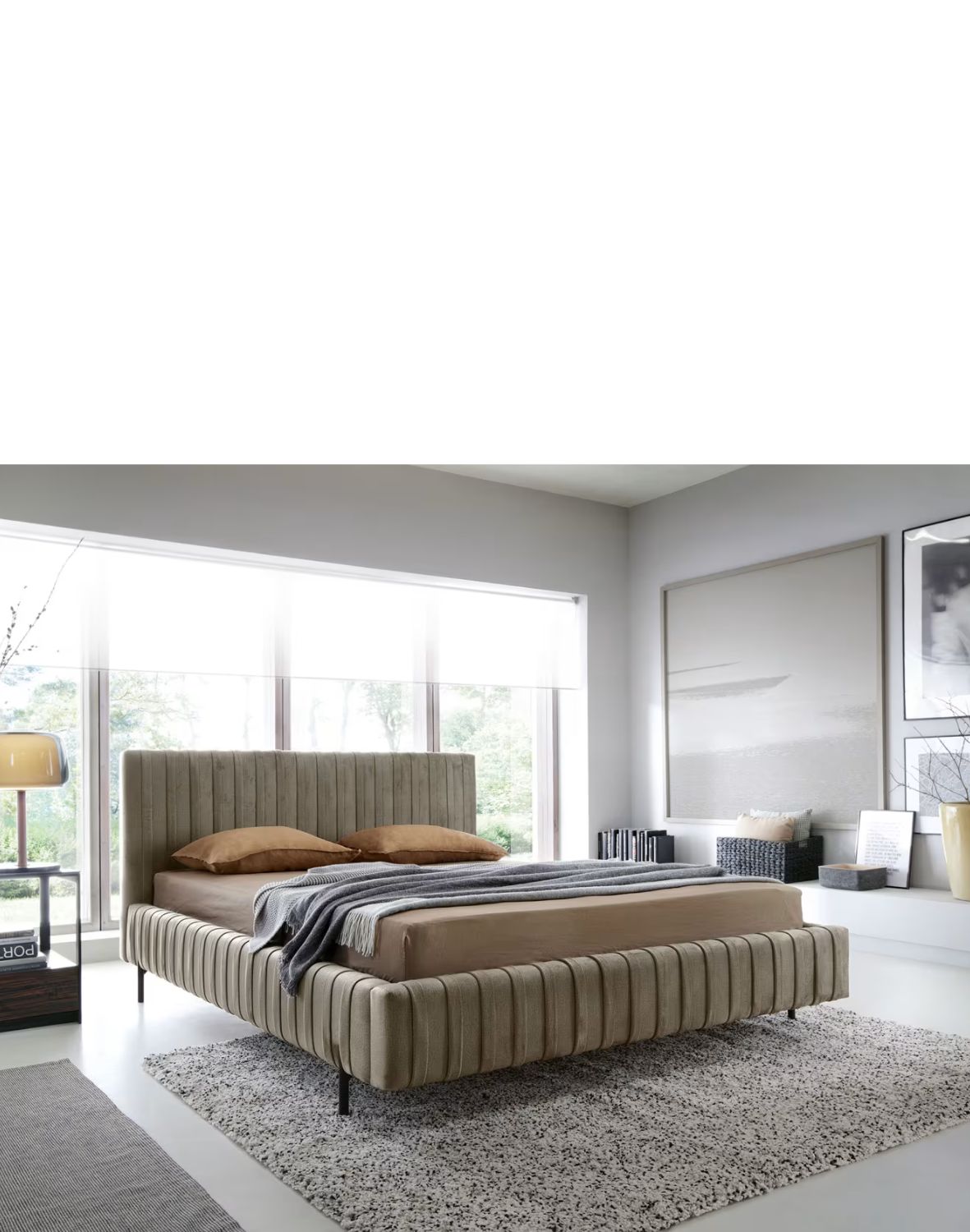 tapicerowane łóżko do sypialni z pojemnikiem plissa 140/160/180