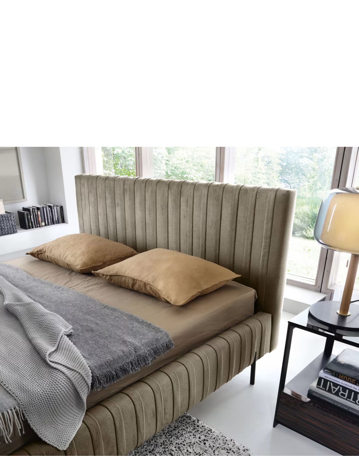 tapicerowane łóżko do sypialni z pojemnikiem plissa 140/160/180