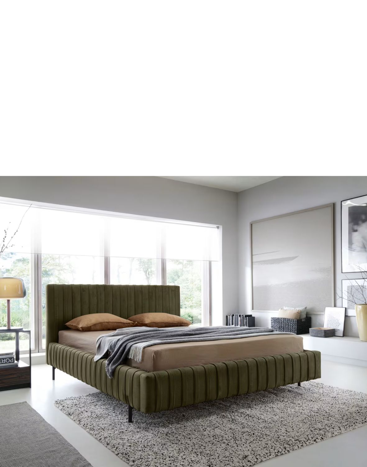 tapicerowane łóżko do sypialni z pojemnikiem plissa 140/160/180