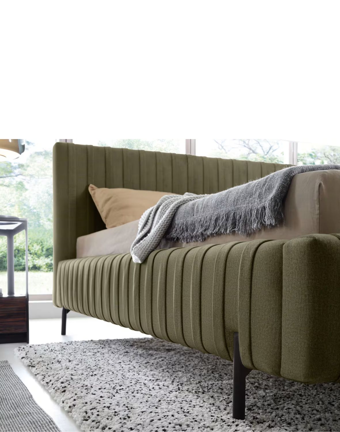 tapicerowane łóżko do sypialni z pojemnikiem plissa 140/160/180