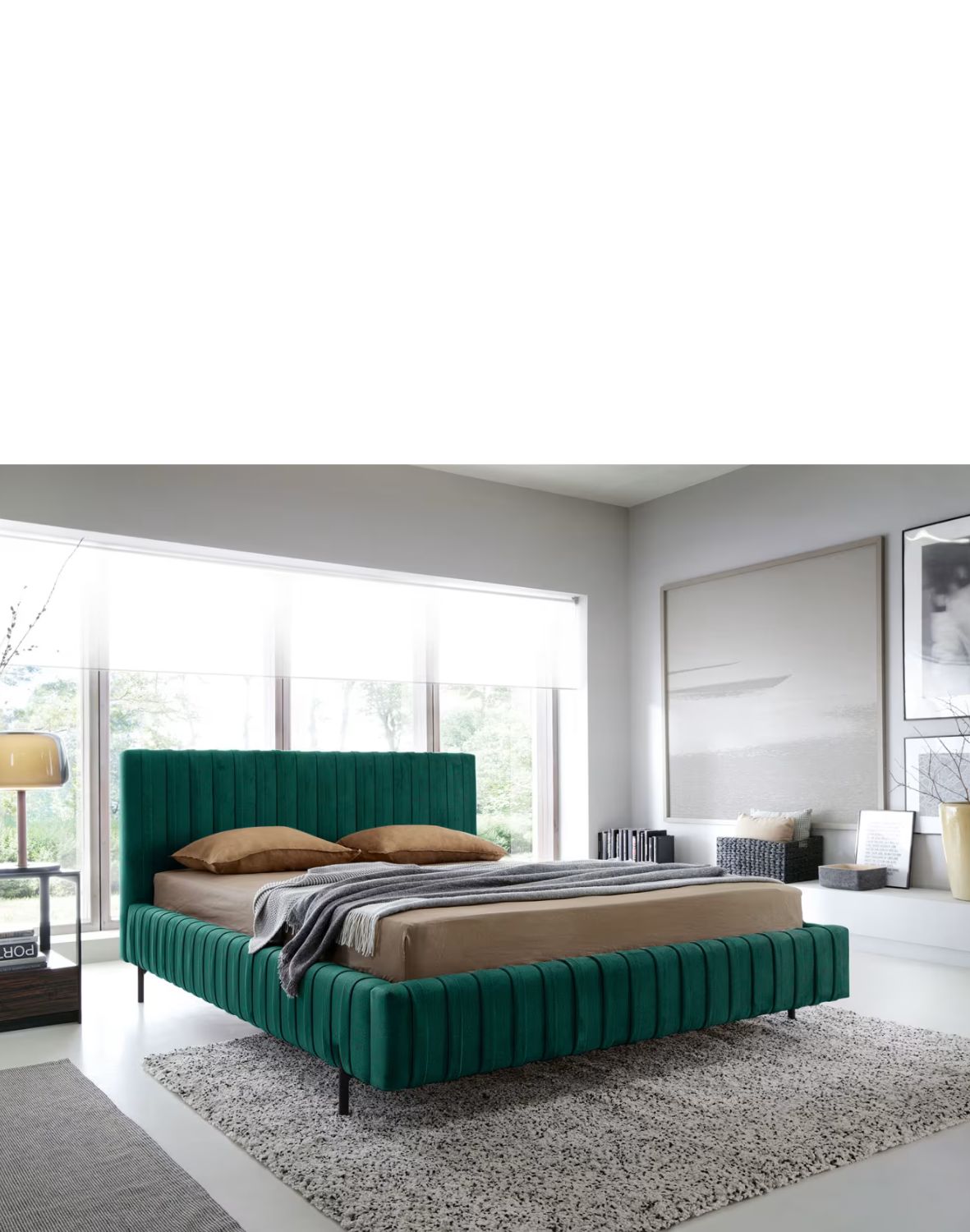 tapicerowane łóżko do sypialni z pojemnikiem plissa 140/160/180