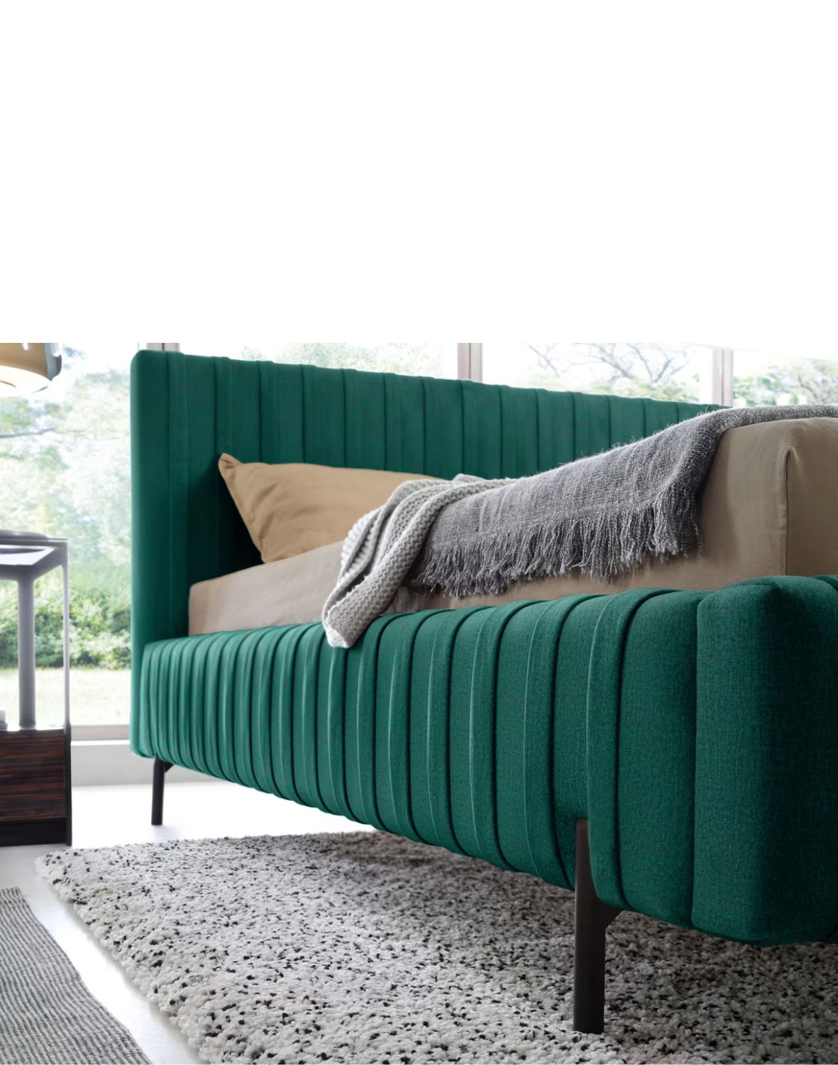 tapicerowane łóżko do sypialni z pojemnikiem plissa 140/160/180