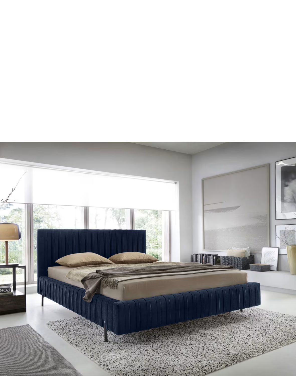 tapicerowane łóżko do sypialni z pojemnikiem plissa 140/160/180