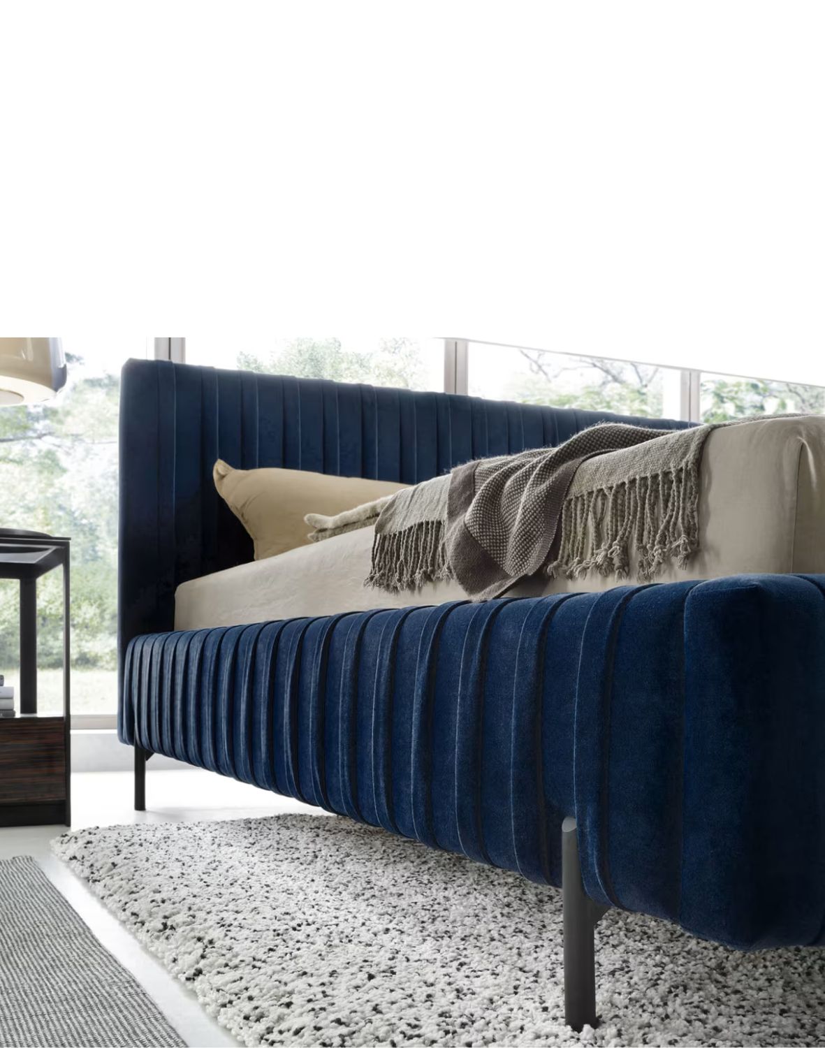 tapicerowane łóżko do sypialni z pojemnikiem plissa 140/160/180