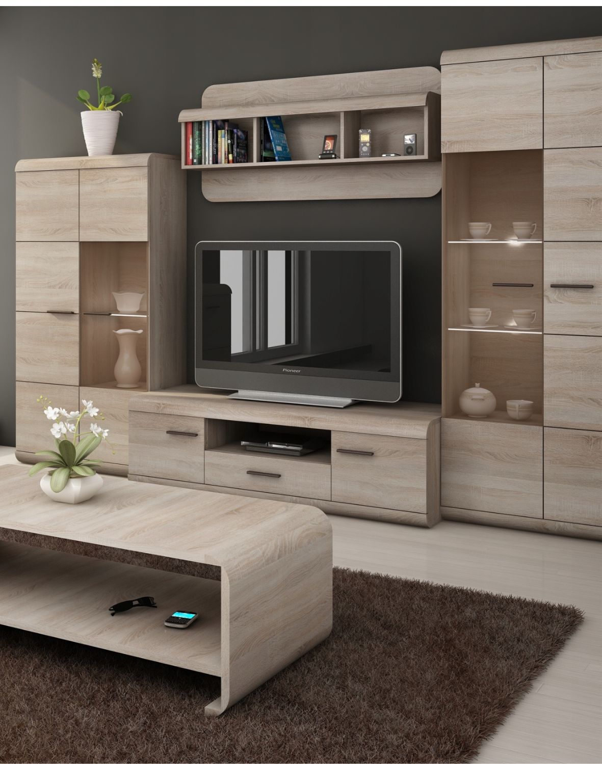 półka ścienna wisząca link d dąb sonoma 120