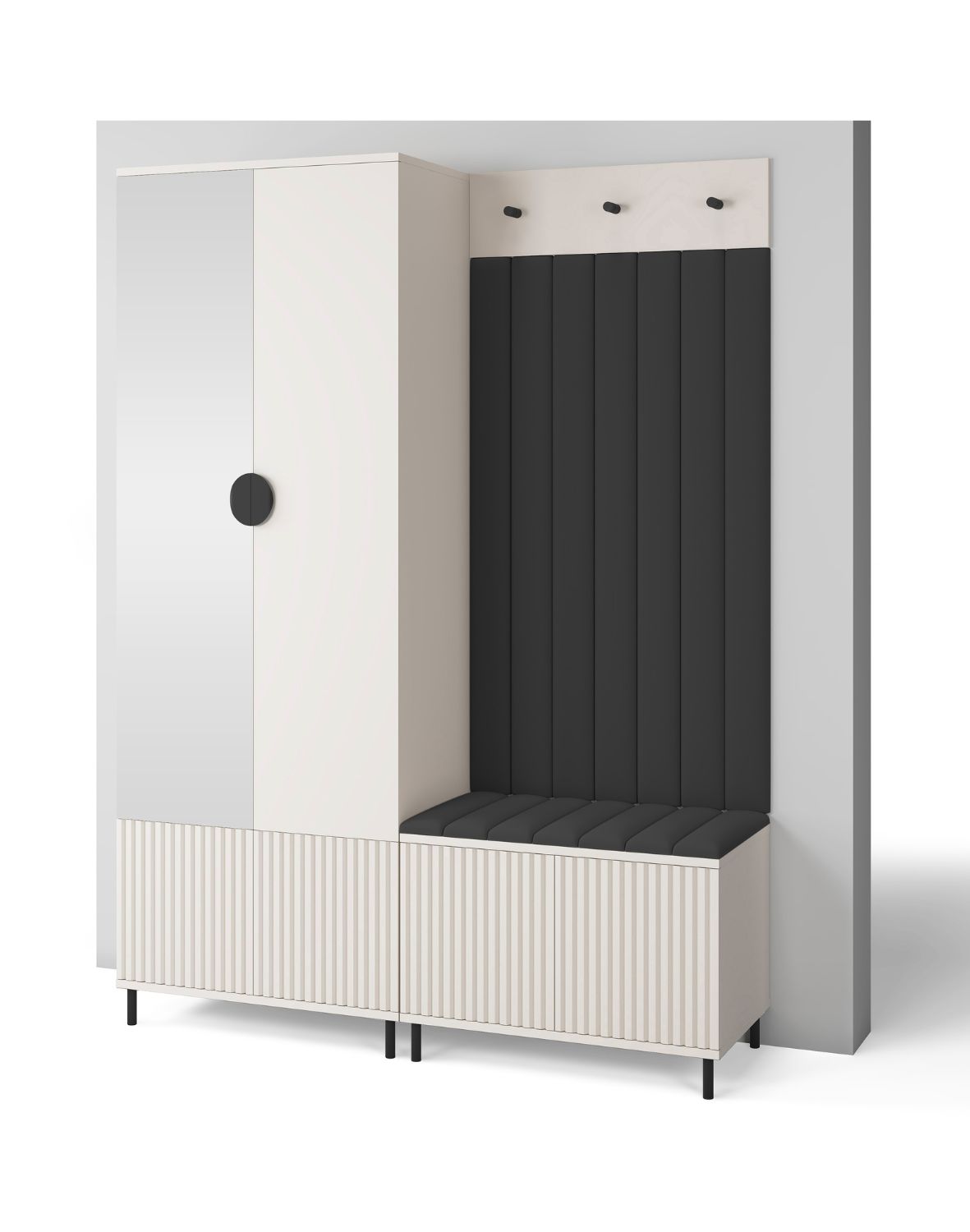 meble do przedpokoju rayo 1 czarne