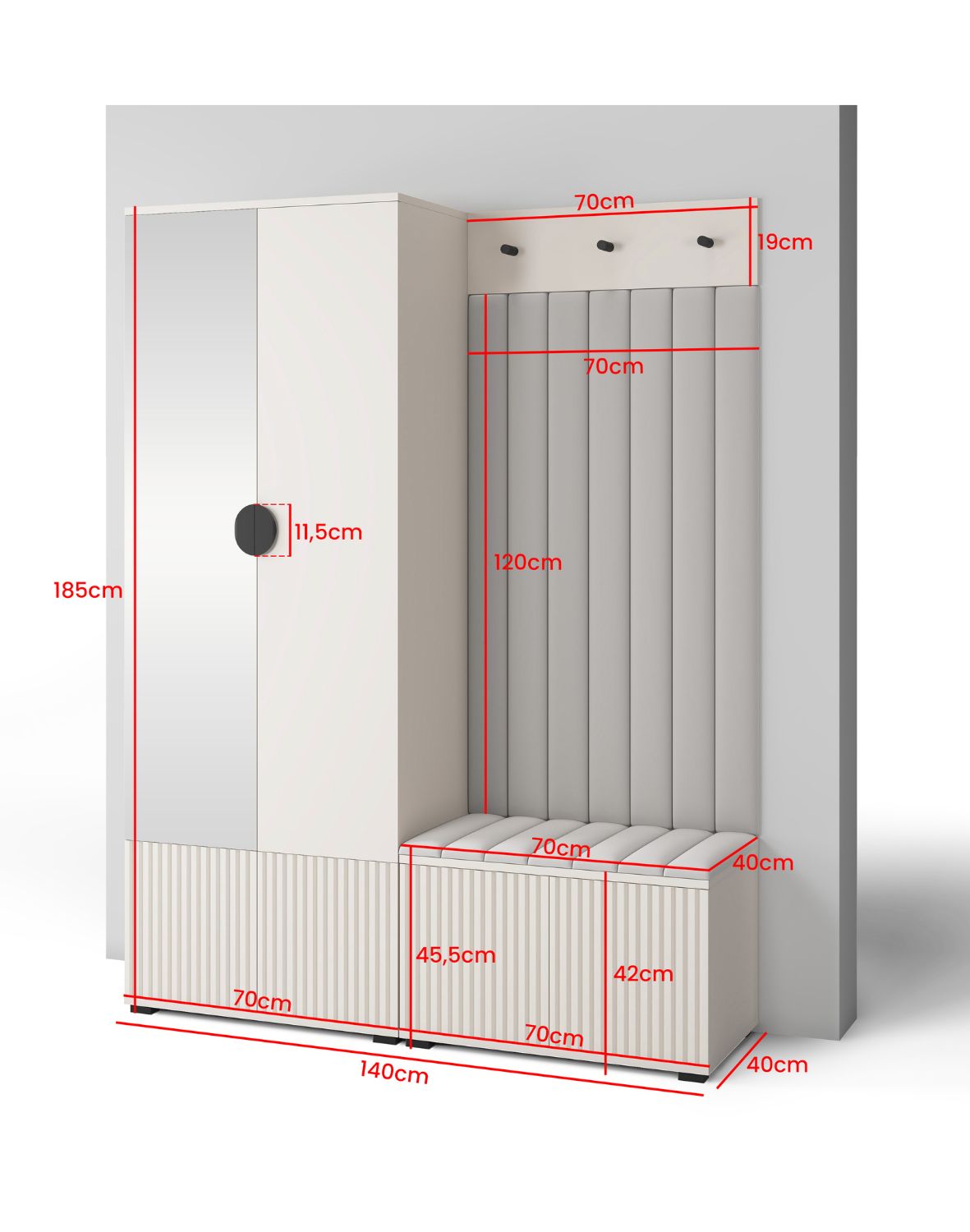 meble do przedpokoju rayo 1 czarne