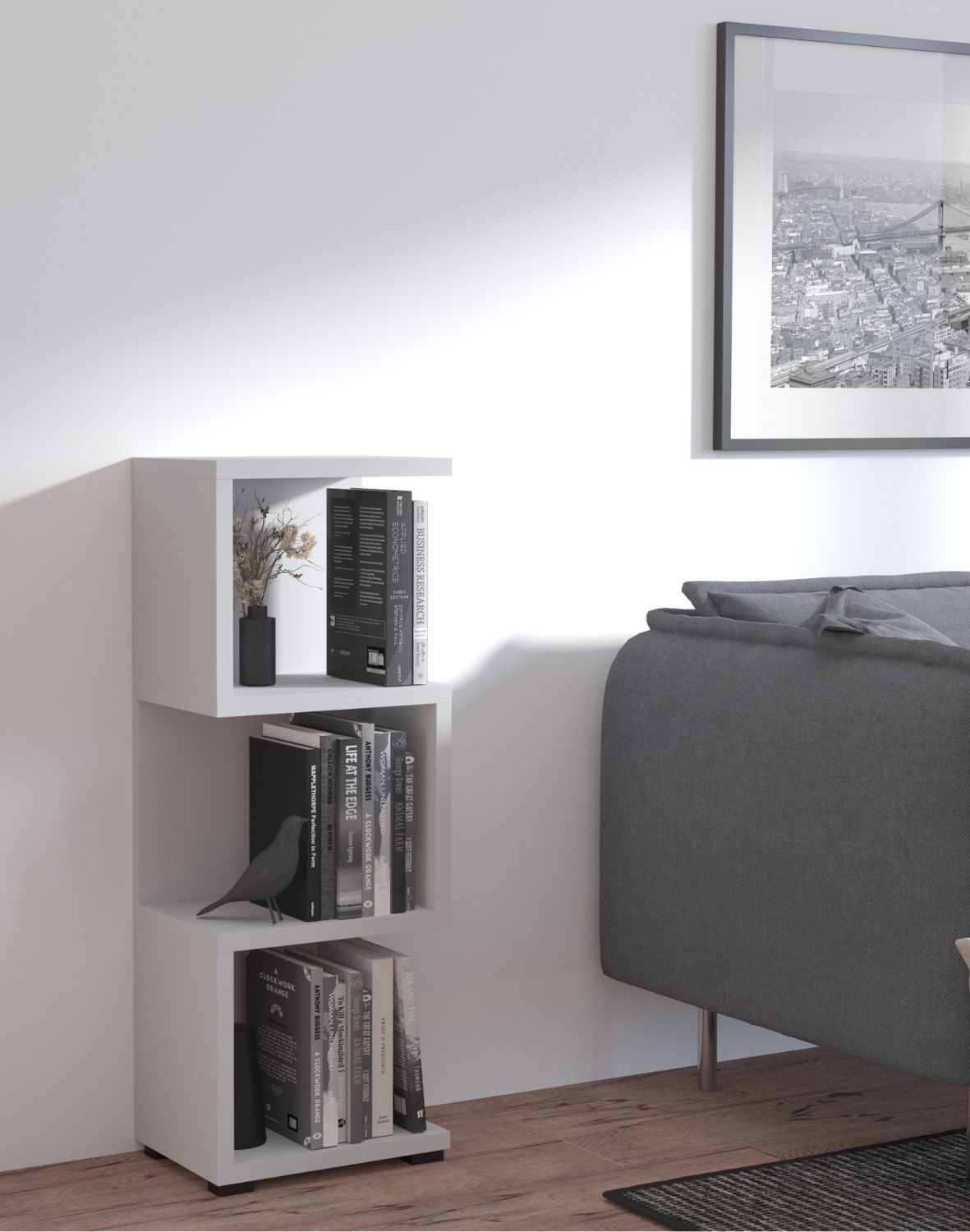 Otwarty Regał na książki More 02 Jasny Szary 113x42 cm