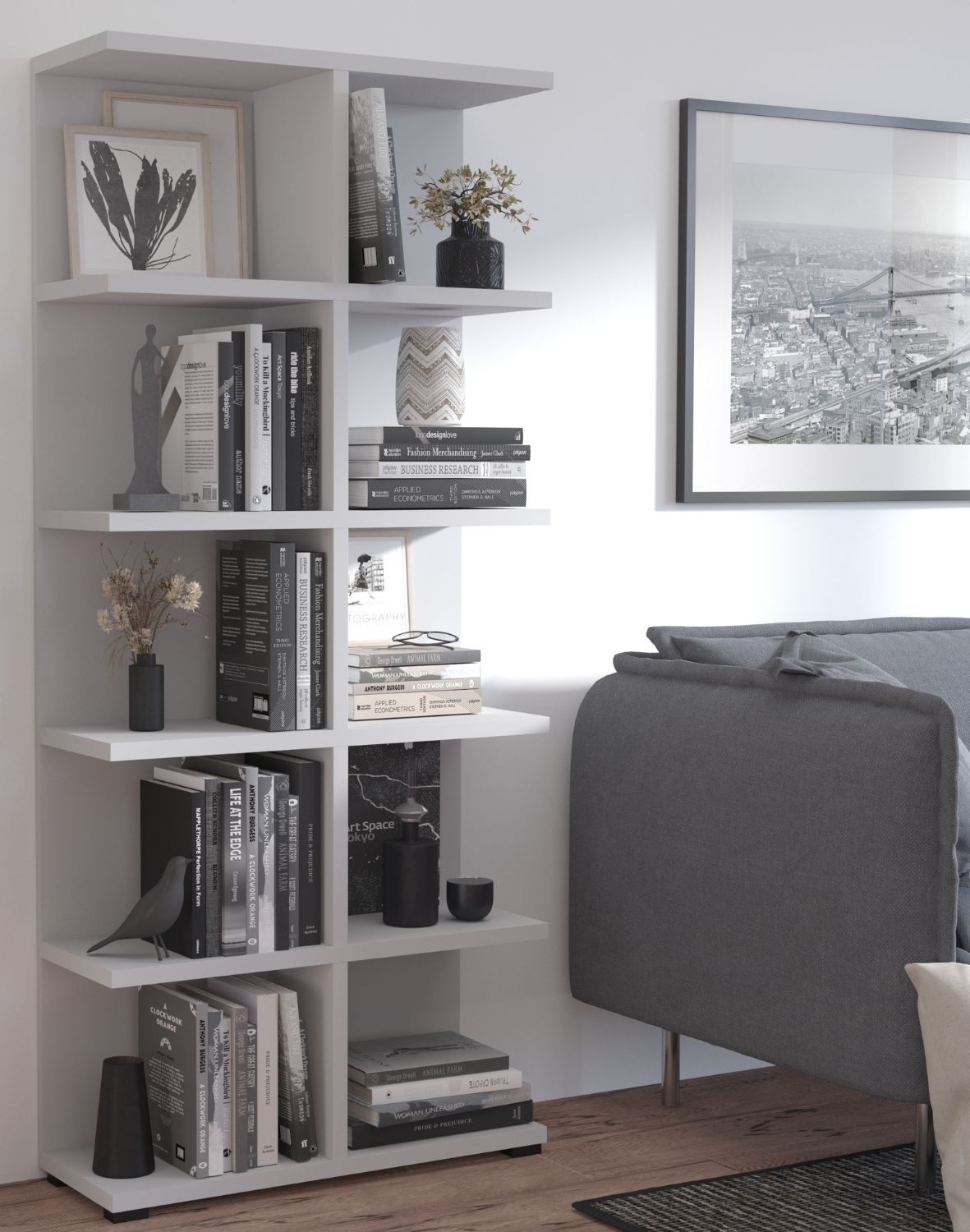 Regał na książki More 05 Jasny Szary 184x83 cm