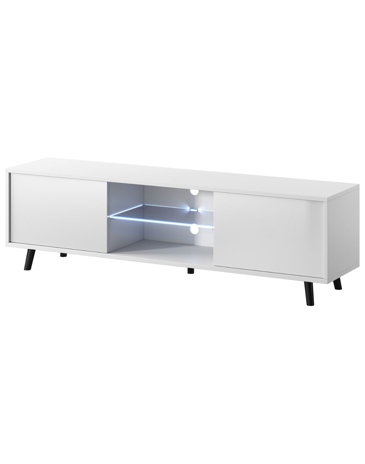 Szafka RTV Luna LED Biała Mat 140 cm