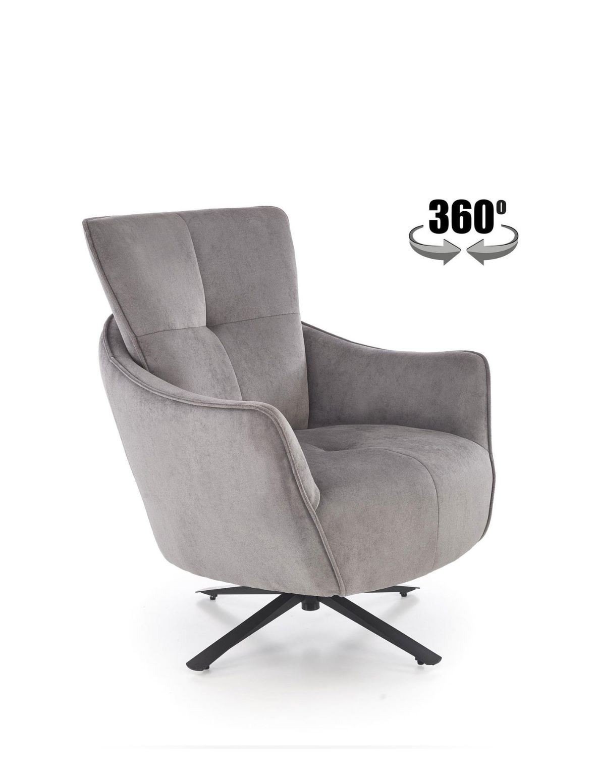 fotel obrotowy scampi szary, 360°