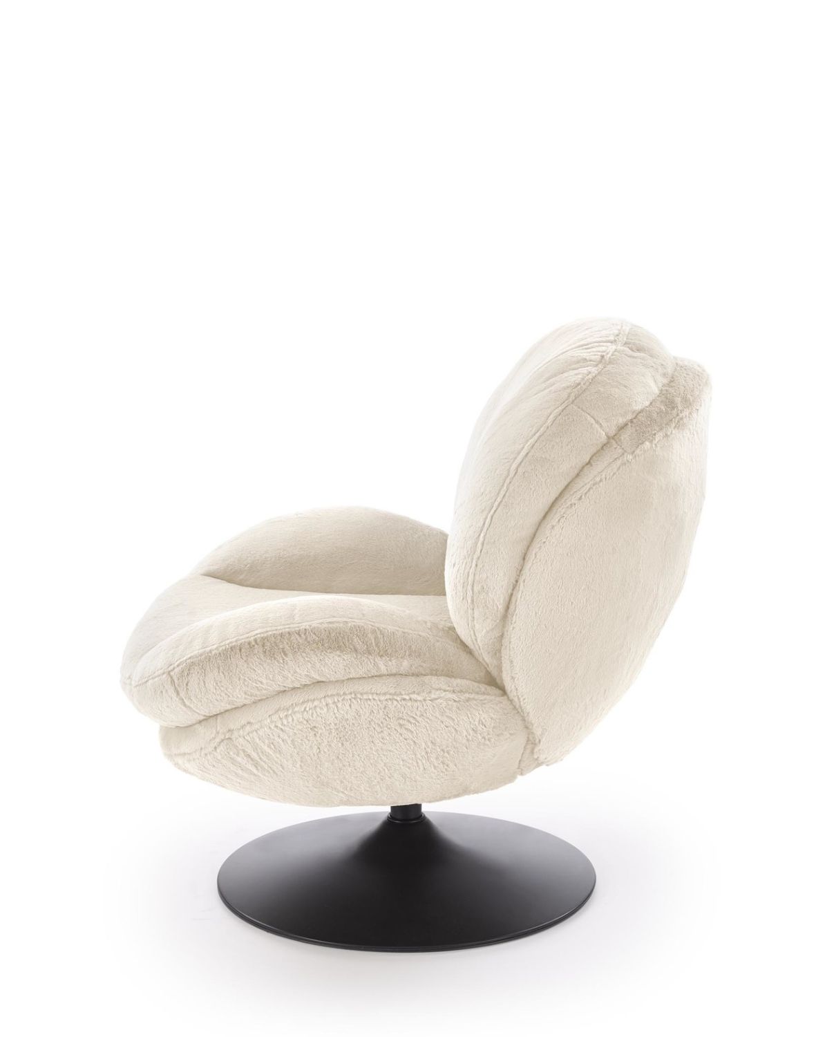 fotel wypoczynkowy shell kremowy, obrotowy 360°, nowoczesny design