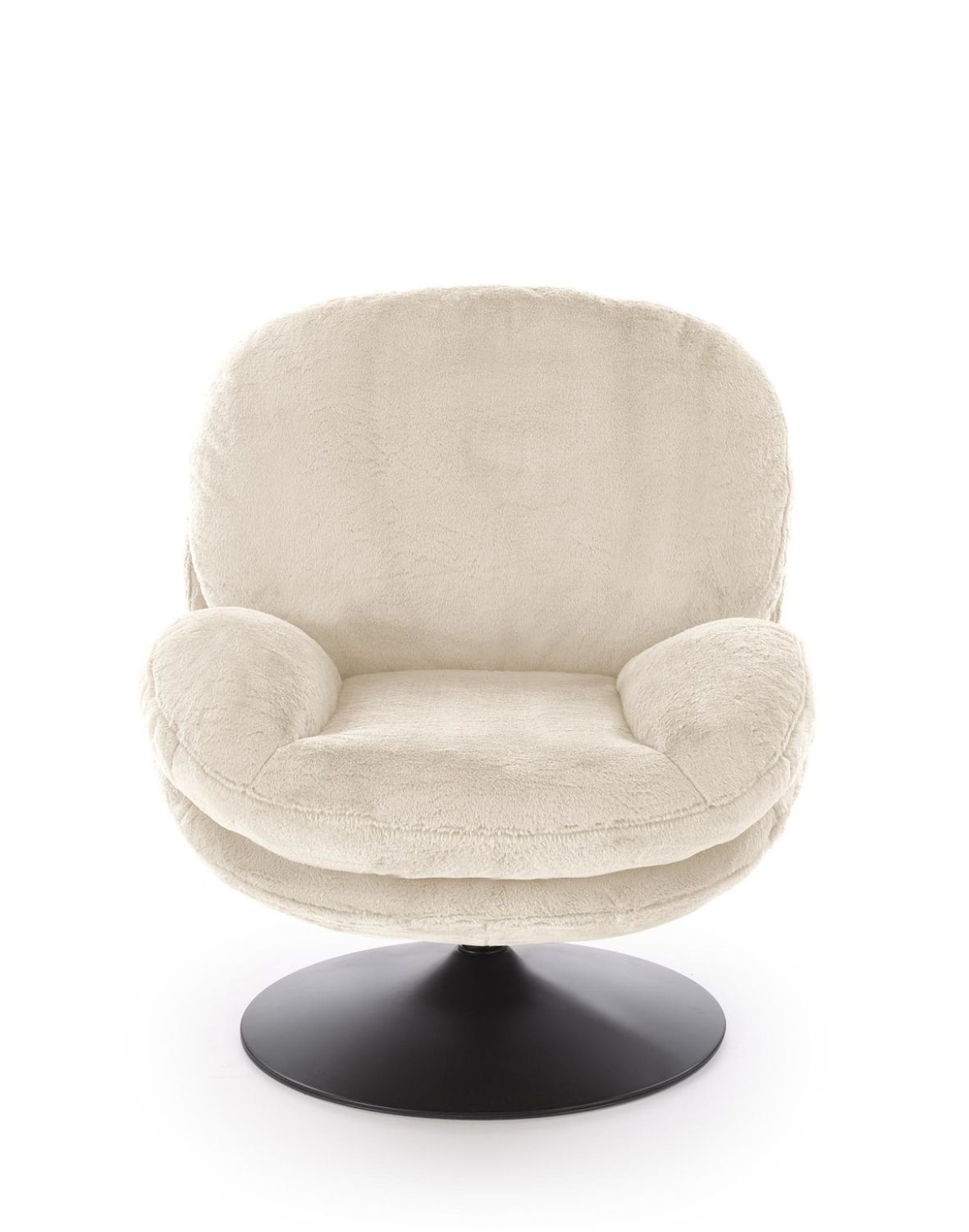 fotel wypoczynkowy shell kremowy, obrotowy 360°, nowoczesny design