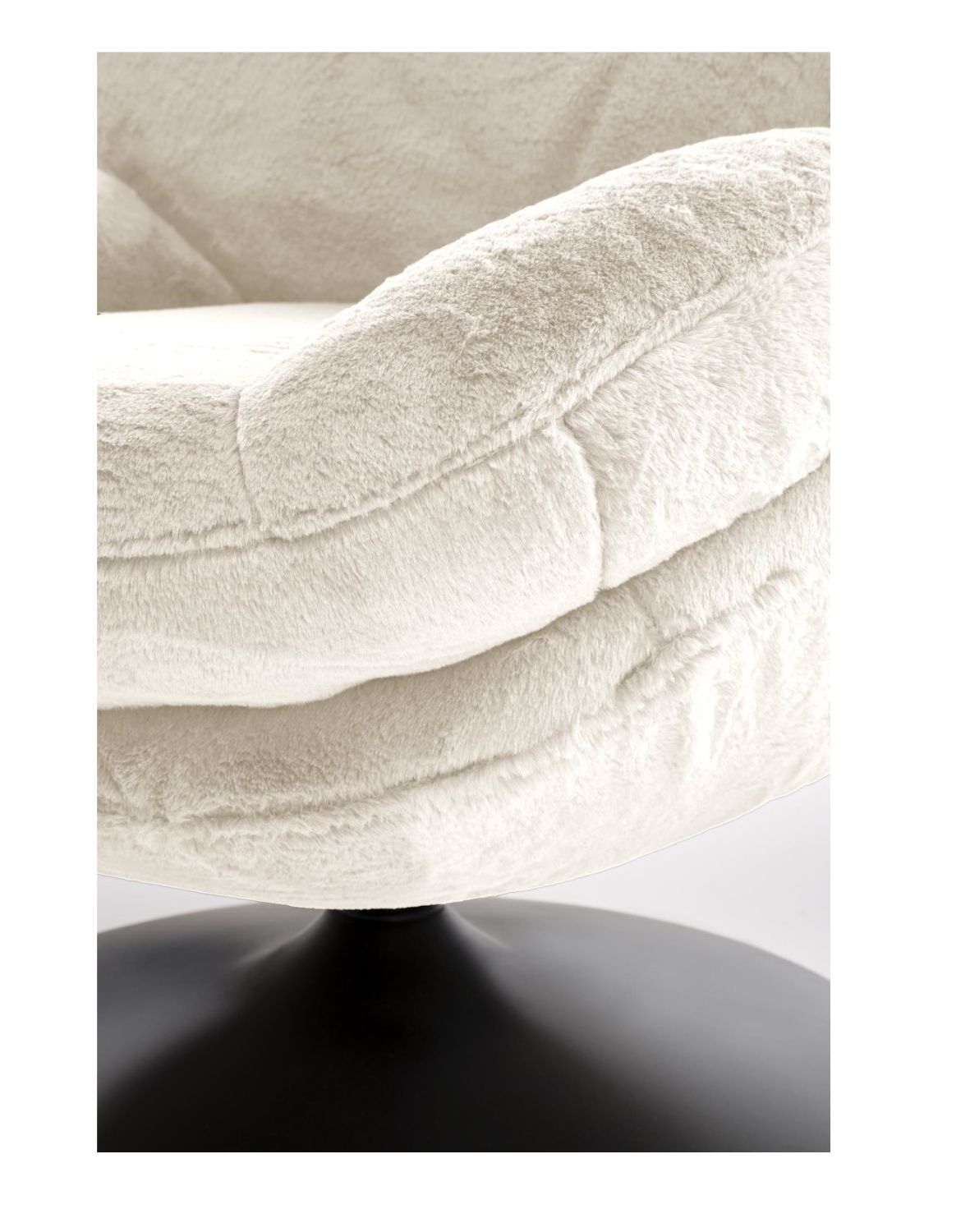 fotel wypoczynkowy shell kremowy, obrotowy 360°, nowoczesny design