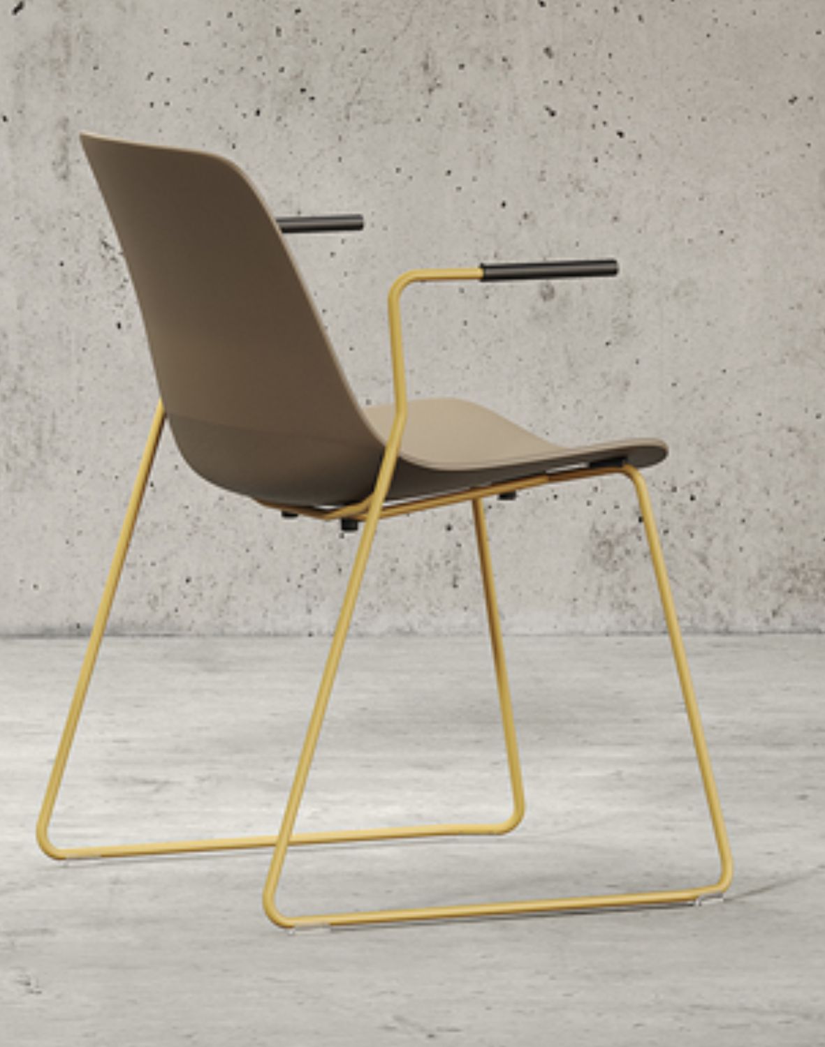 Sitari krzesło ramowe plastikowe CFS na płozie z podłokietnikami