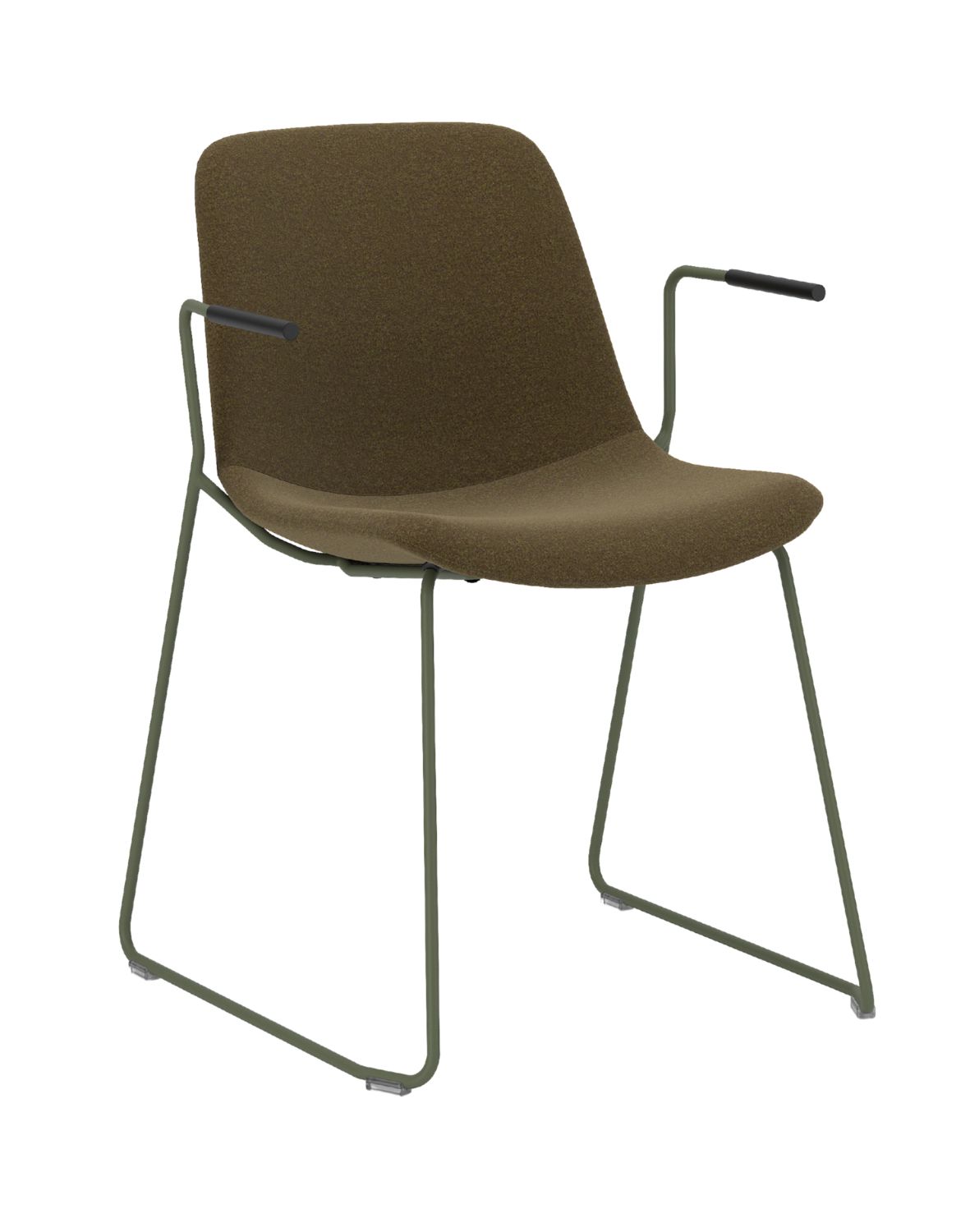 Sitari krzesło ramowe tapicerowane CFS na płozie z podłokietnikami