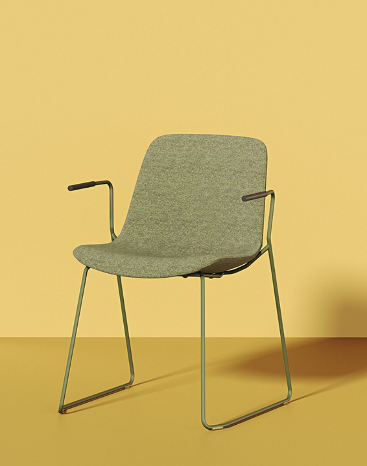 Sitari krzesło ramowe tapicerowane CFS na płozie z podłokietnikami