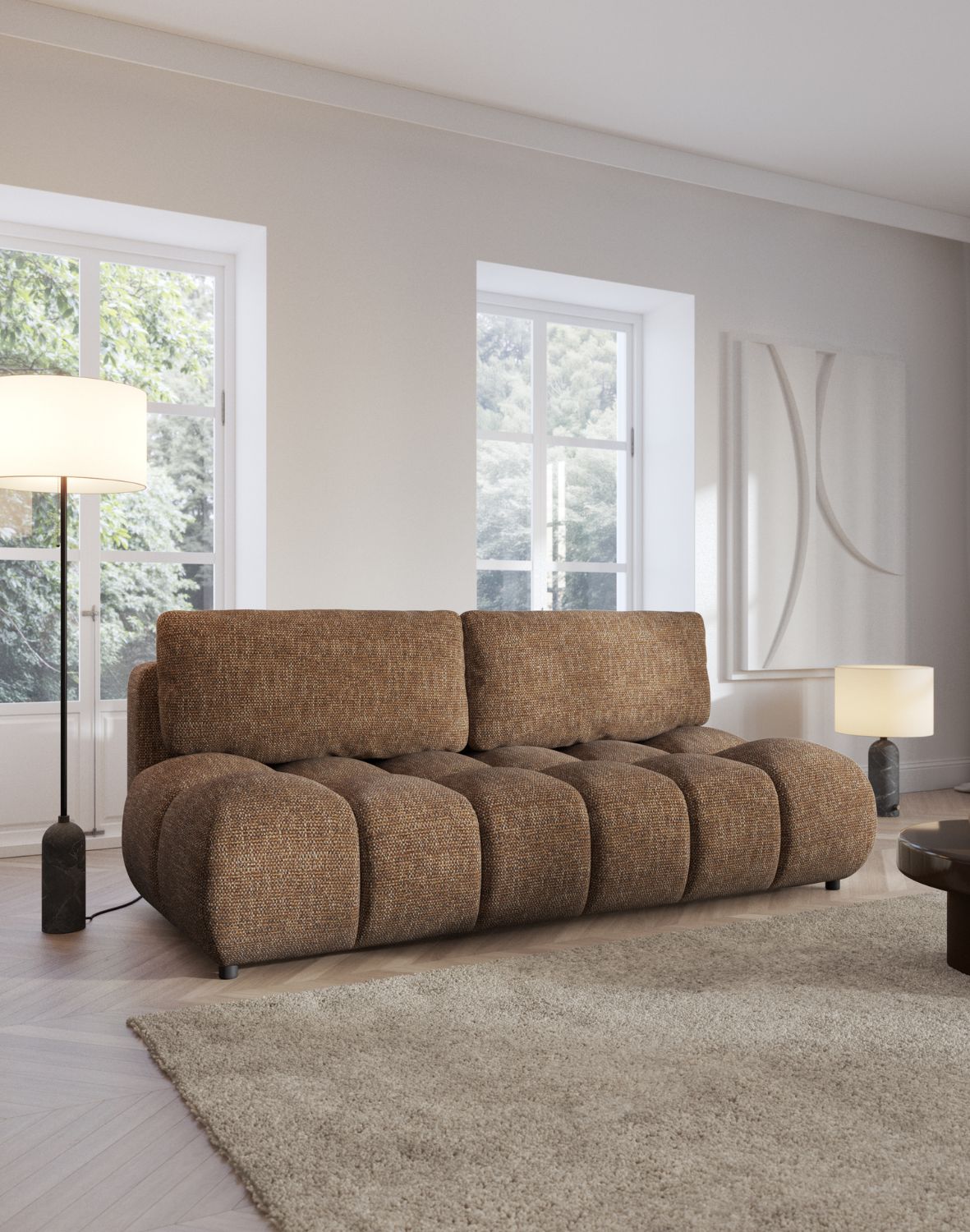 ruda sofa moko z funkcją spania