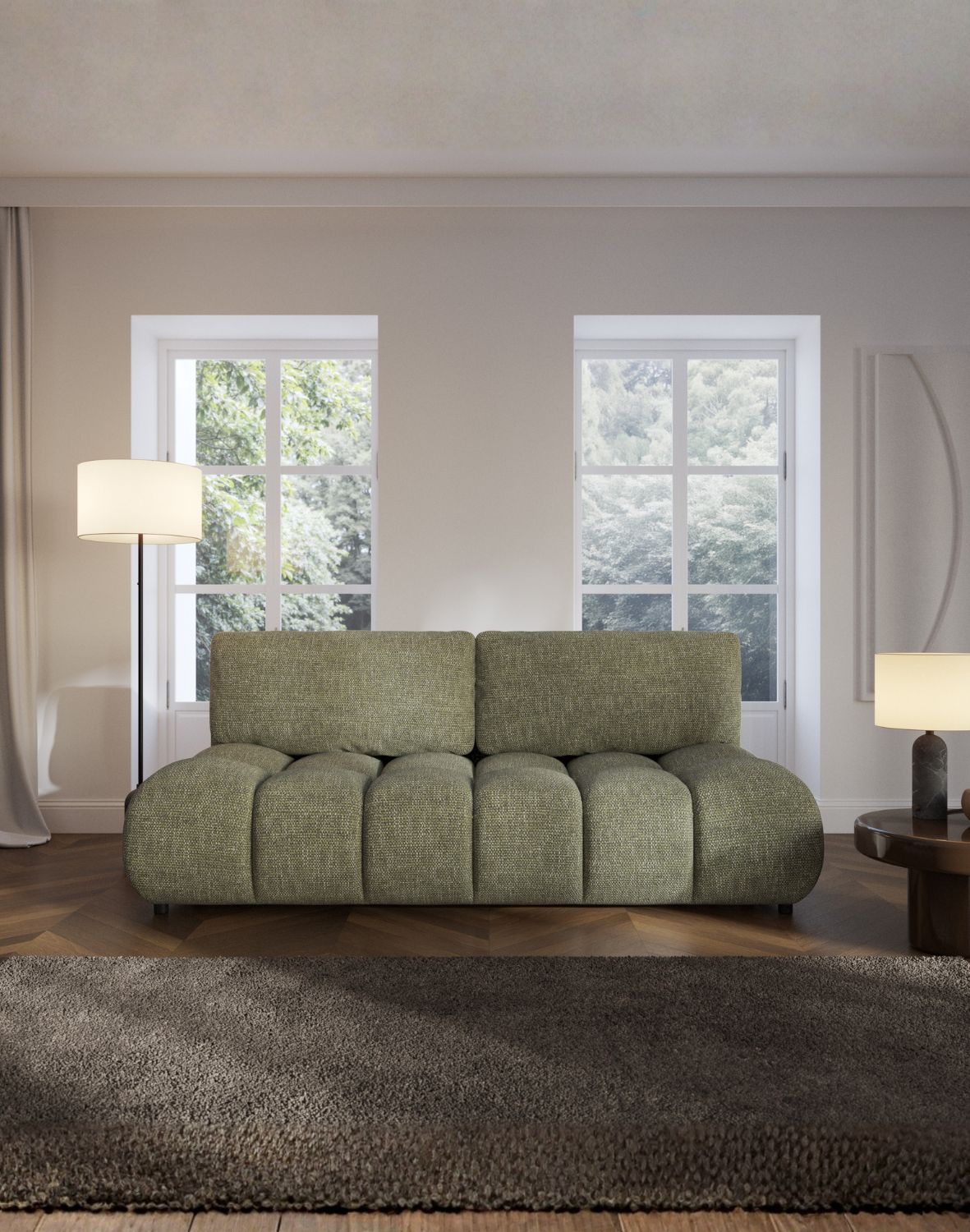 zielona sofa moko z funkcją spania