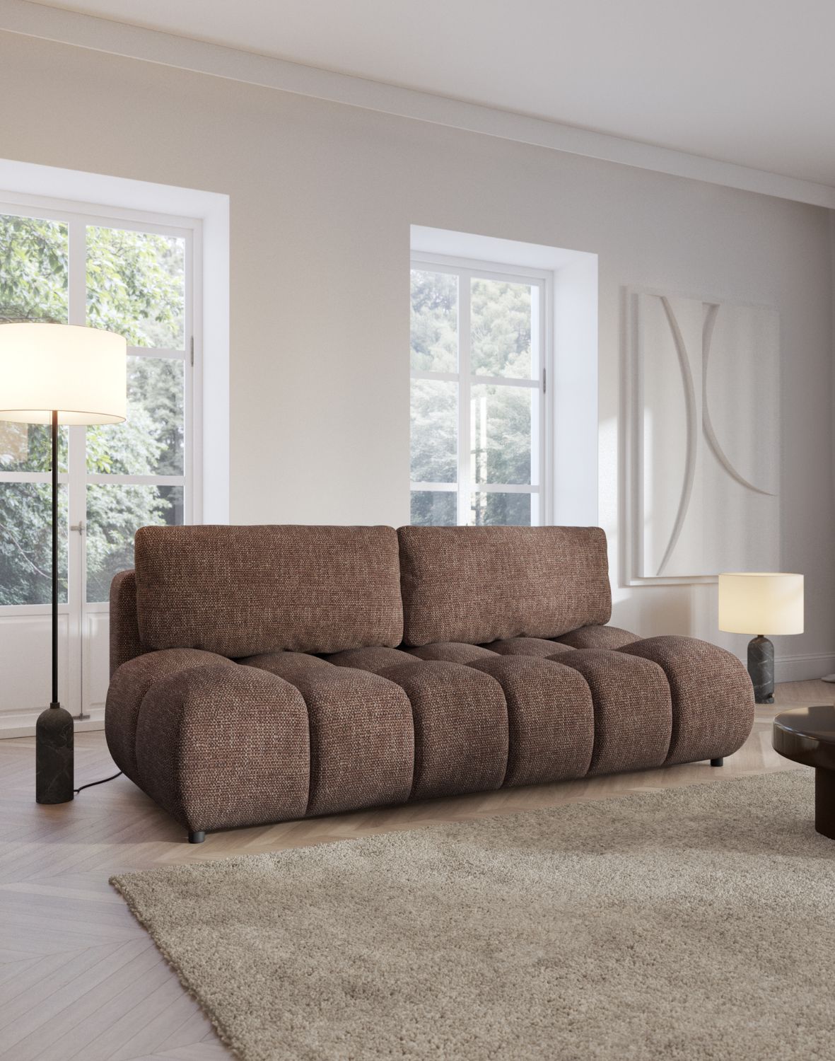 brązowa sofa moko z funkcją spania