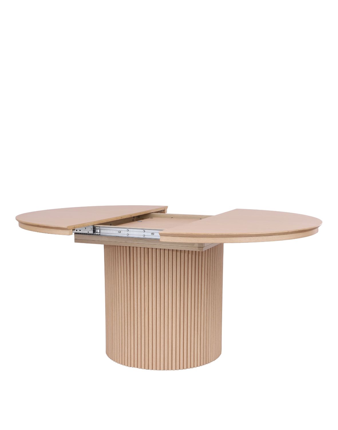 stół rozkładany, okrągły sorrento z lamelami, 120cm- 160 cm, naturalny dąb