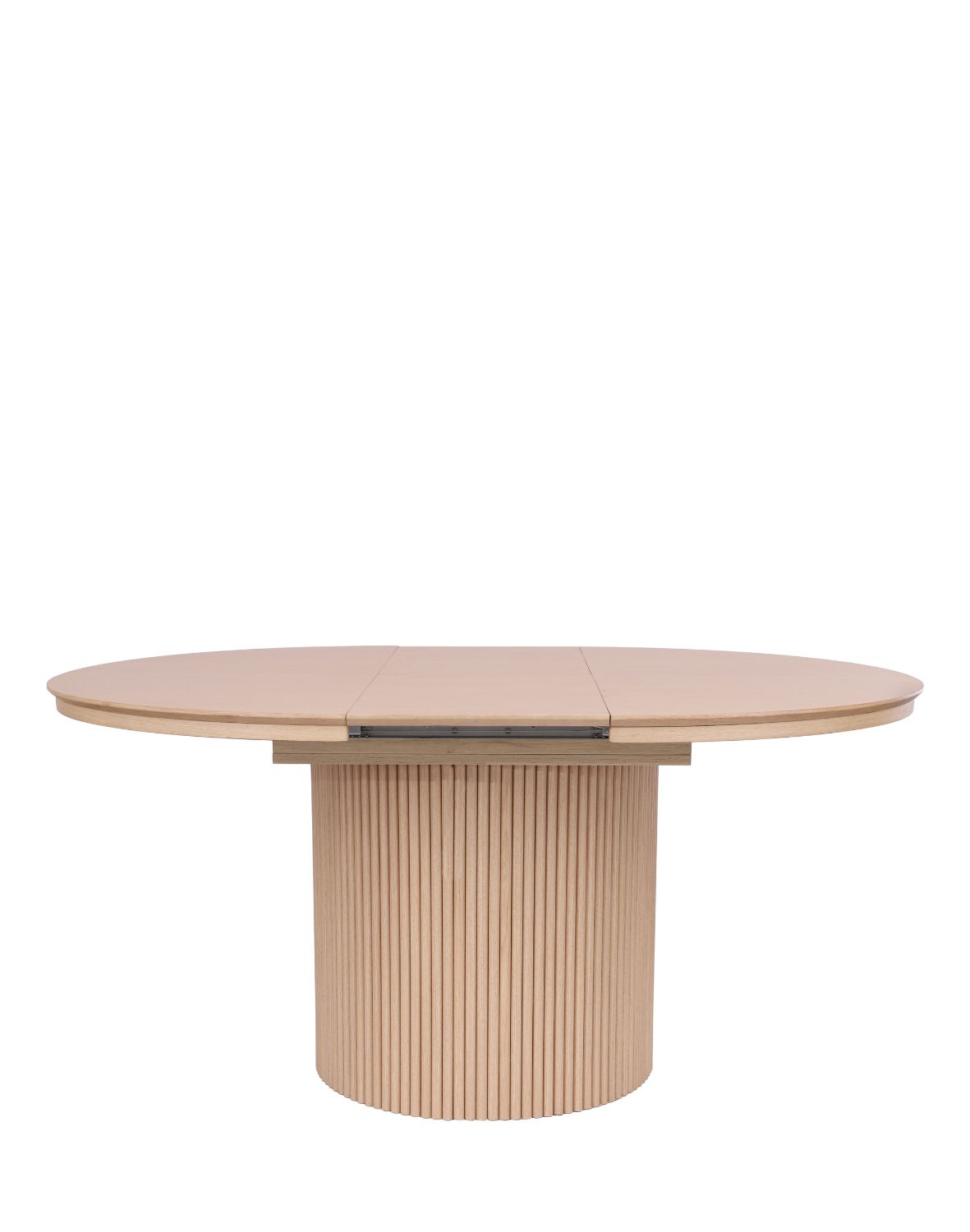 stół rozkładany, okrągły sorrento z lamelami, 120cm- 160 cm, naturalny dąb