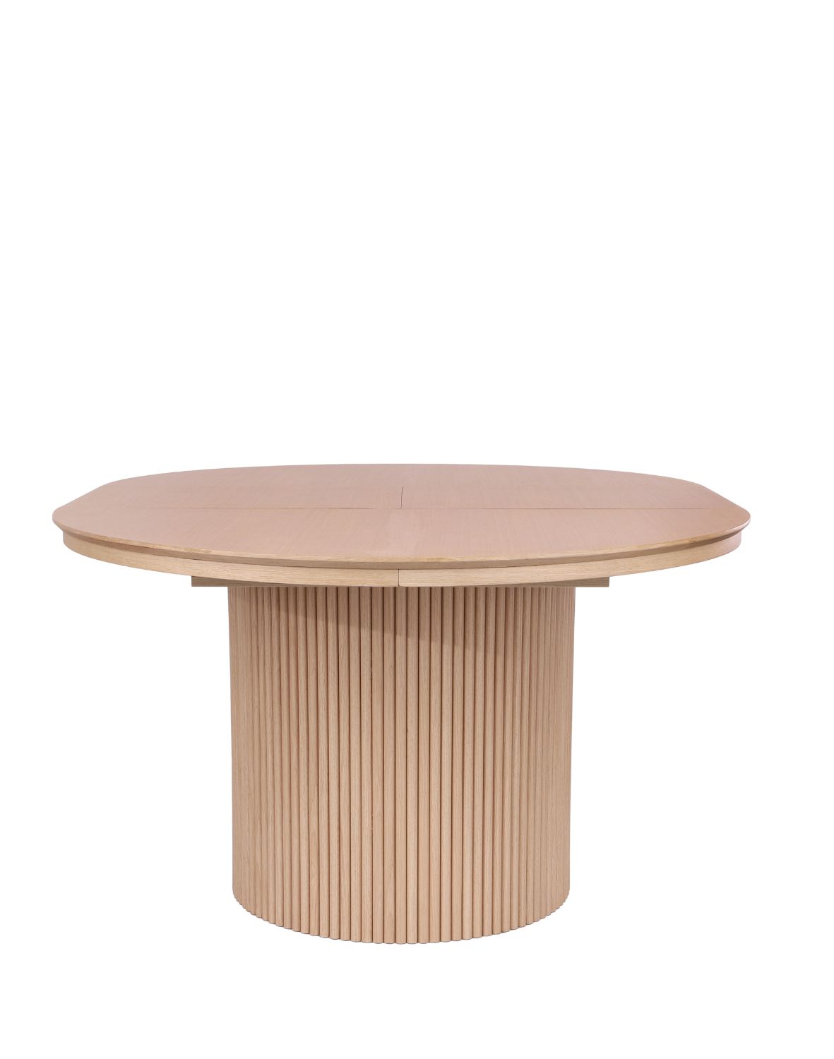 stół rozkładany, okrągły sorrento z lamelami, 120cm- 160 cm, naturalny dąb