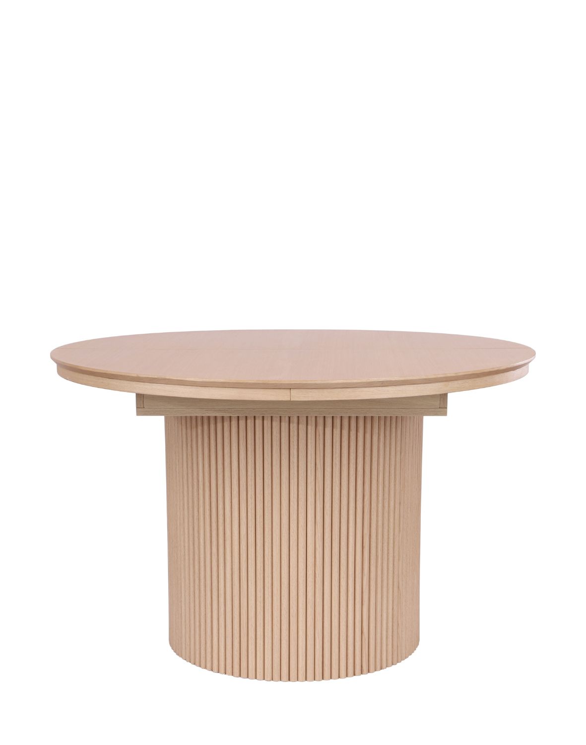 stół rozkładany, okrągły sorrento z lamelami, 120cm- 160 cm, naturalny dąb