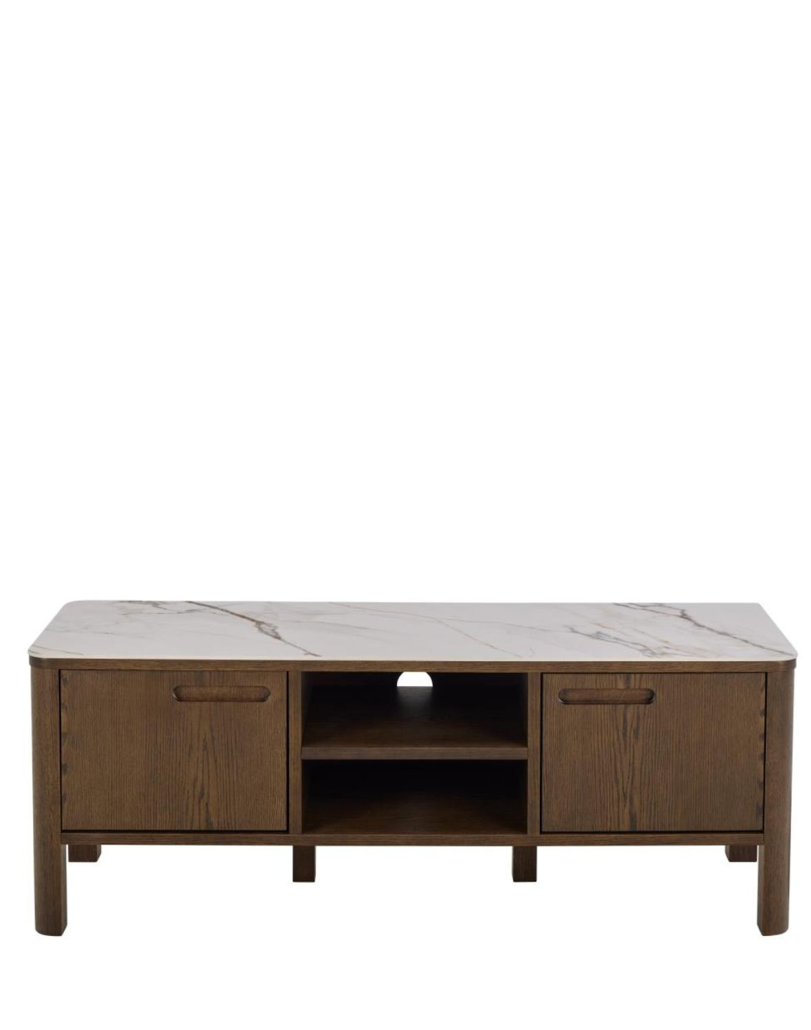 szafka rtv southampton 120 cm, dąb wędzony i blat ceramiczny (10786)