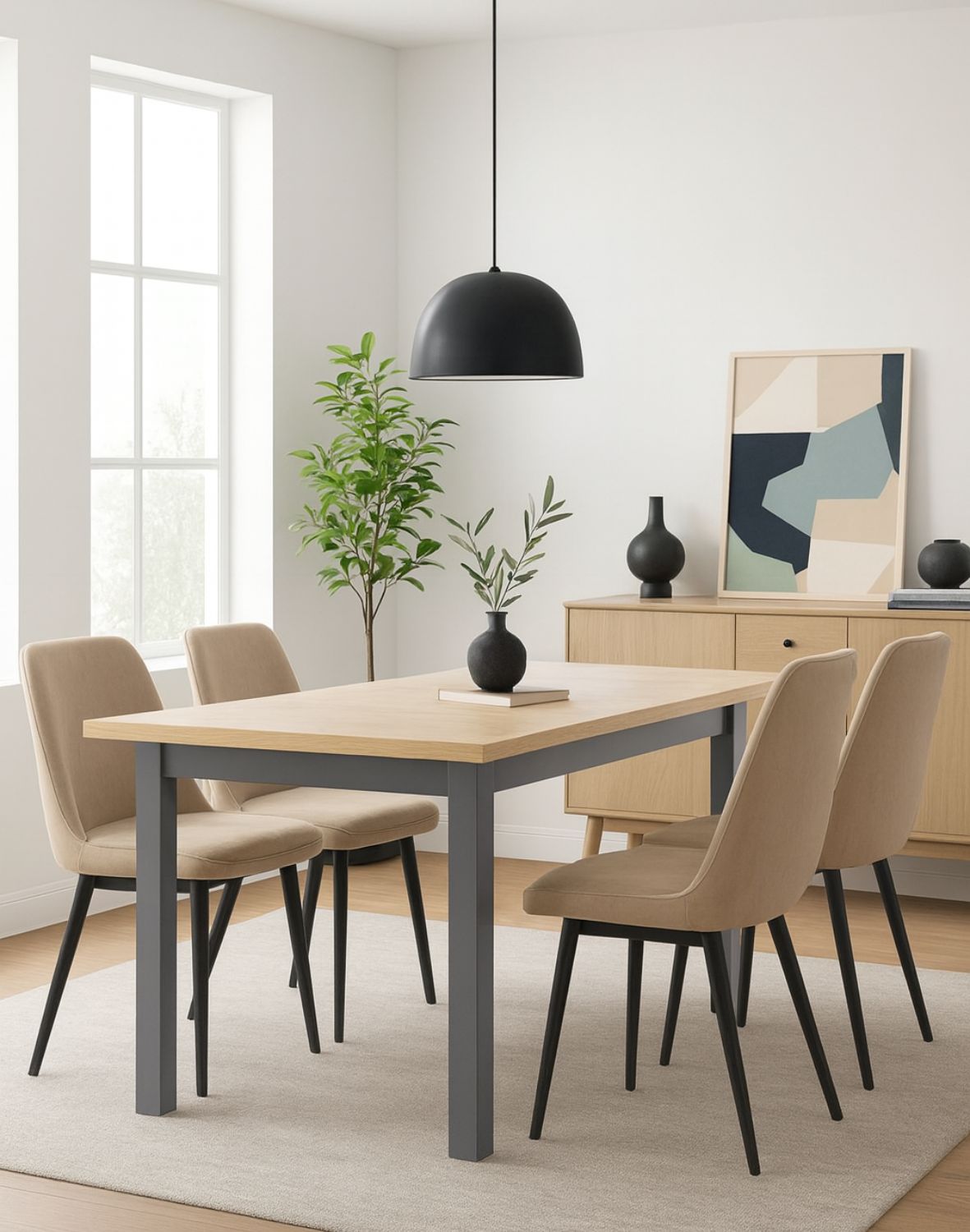 stol adam 120 160 dab artisan czarny mat