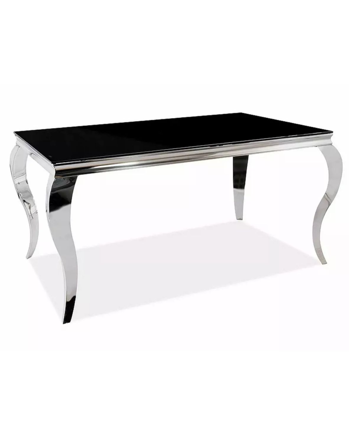 stol prince czarny chromowany 180x90 cm