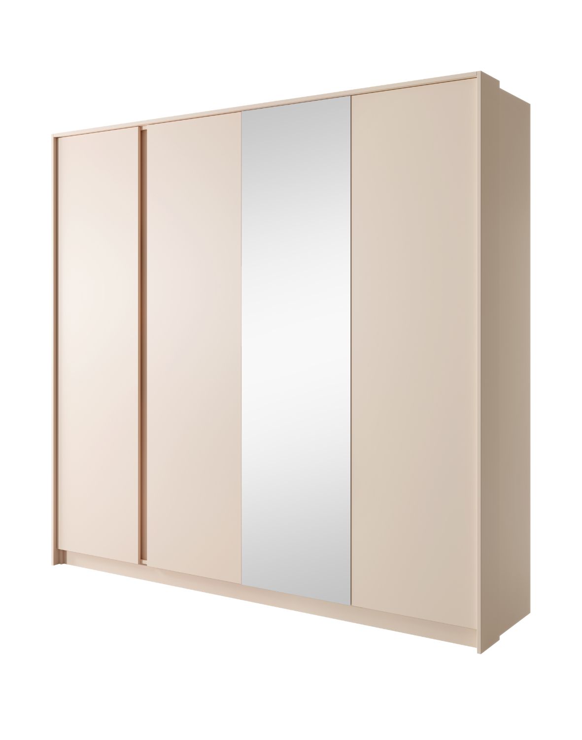 beżowa szafa do sypialni z lustrem i led dast i