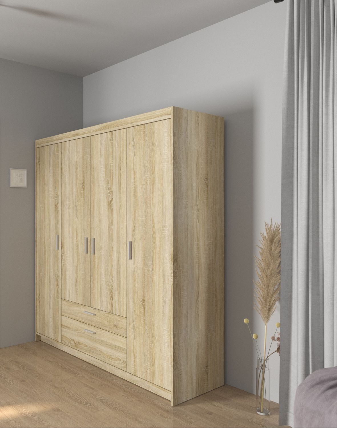 szafa elena 4d2s dab  sonoma