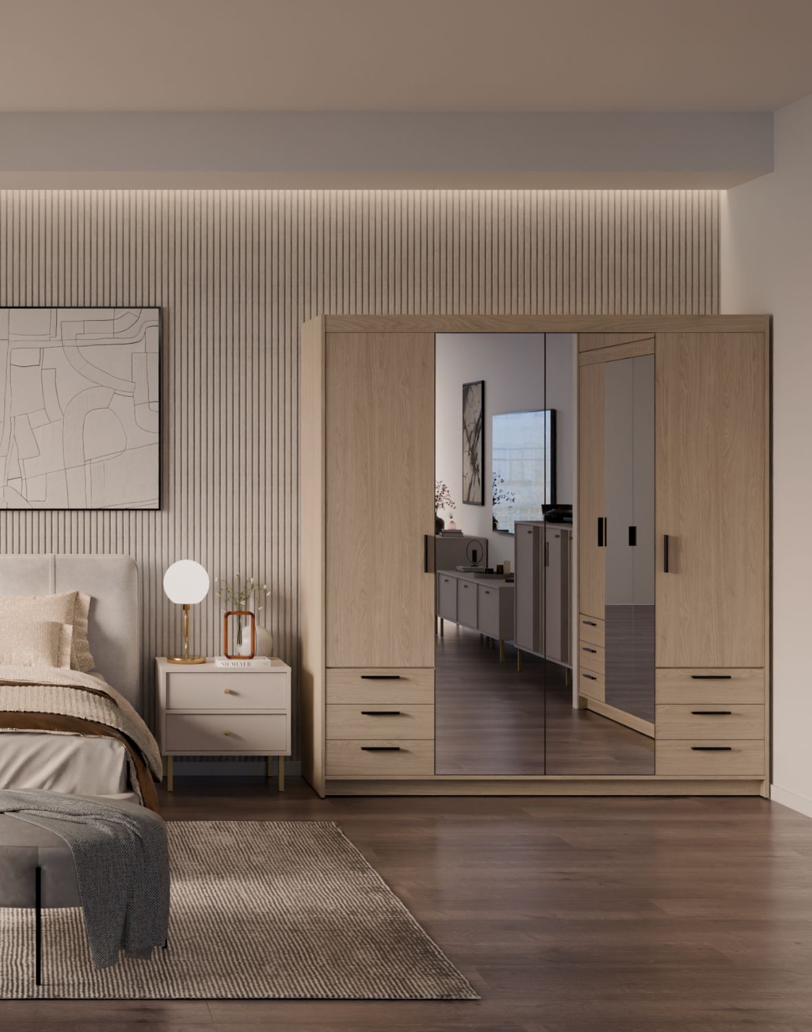 szafa elena 4d6s z lustrem dab olejowany