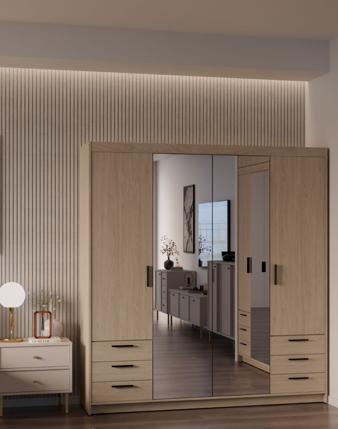 szafa elena 4d6s z lustrem dab olejowany