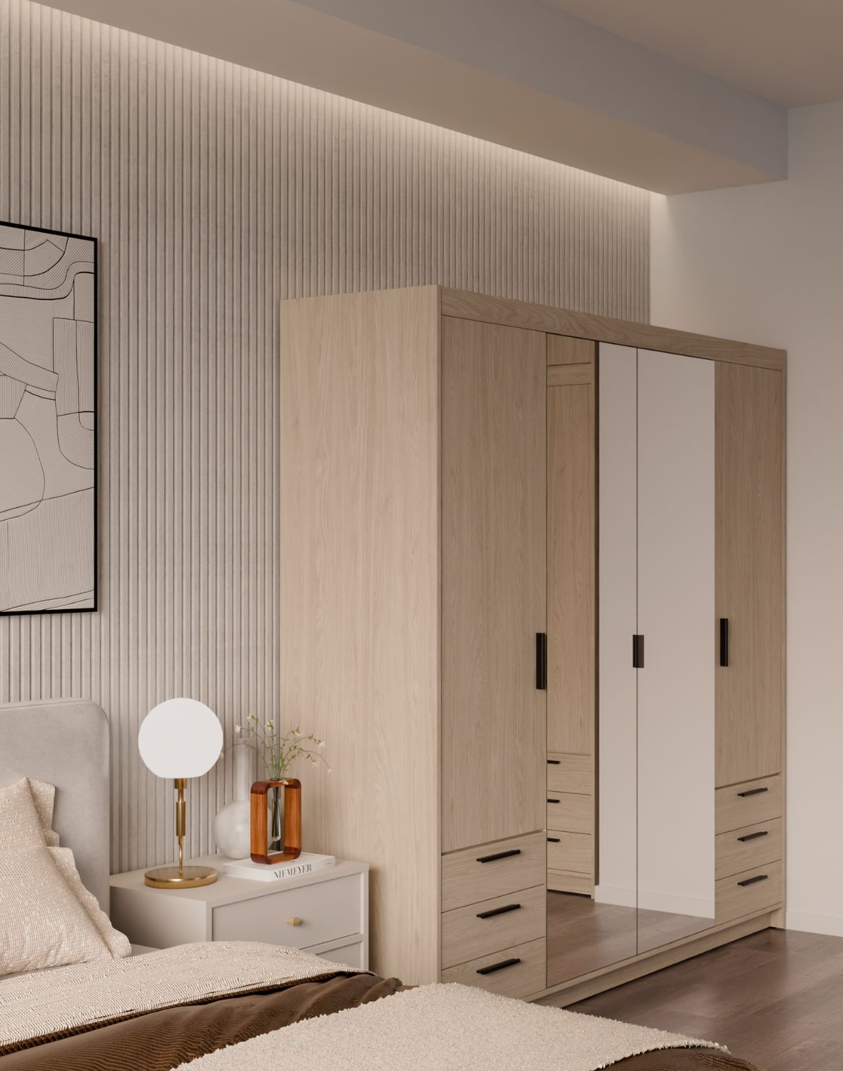 szafa elena 4d6s z lustrem dab olejowany