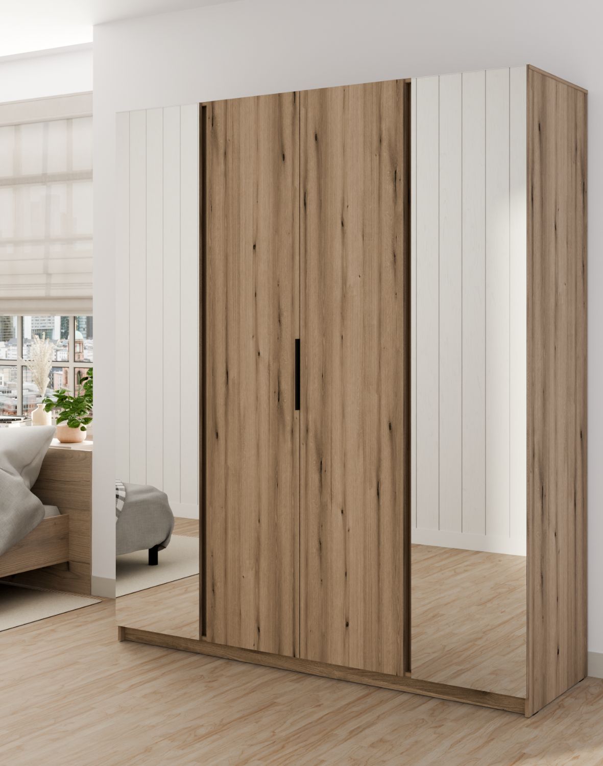 Szafa 4-drzwiowa z lustrami Kaja EV/EV 2 Lustro, 2F Dąb Evok