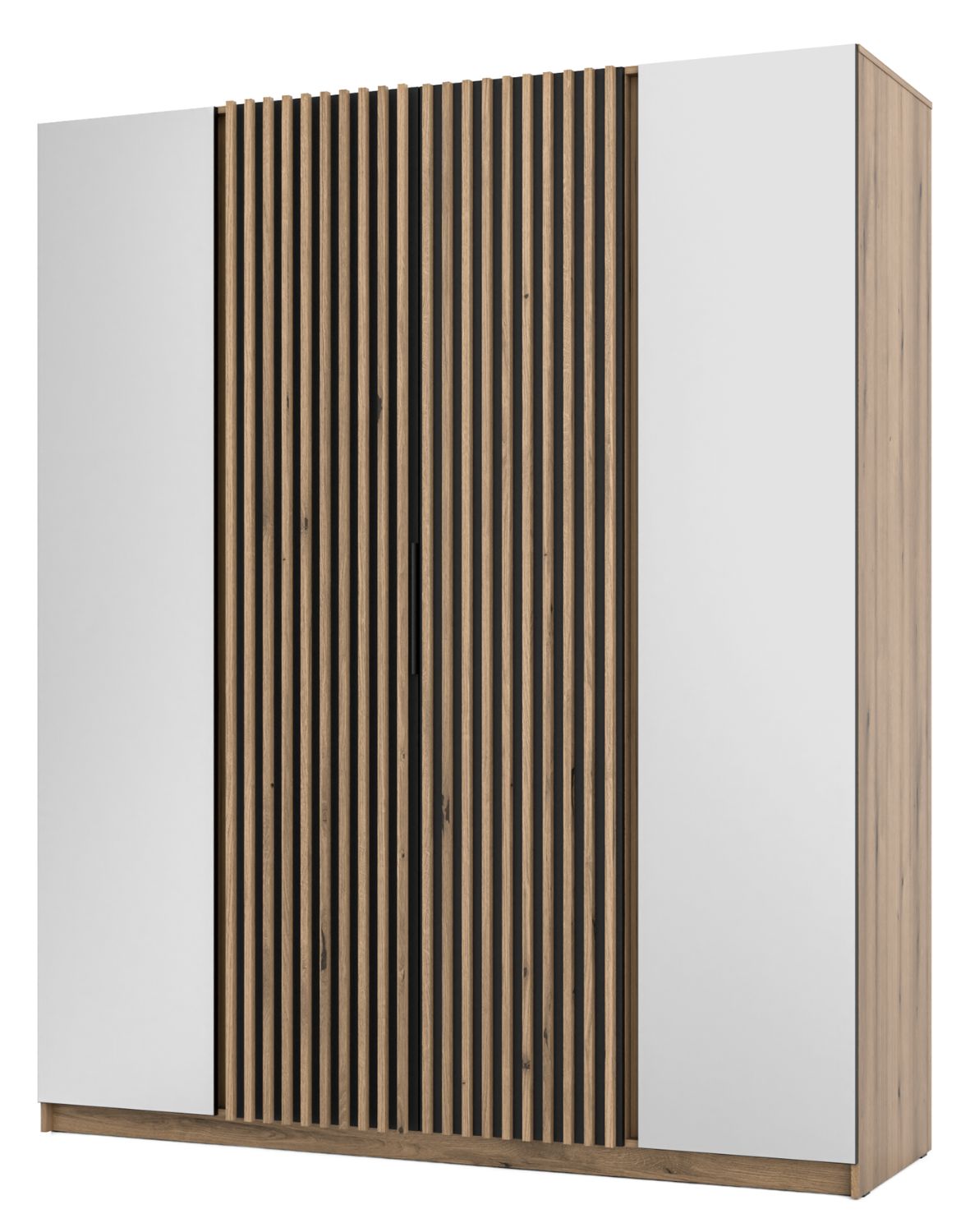 Szafa 4-drzwiowa z lustrami i lamelami Kaja EV/BL-EV 2 Lustro, 2LAM Dąb Evoke
