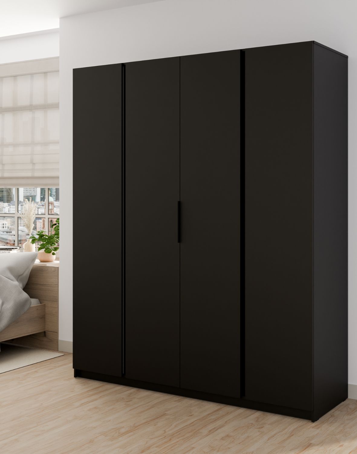 Szafa 4-drzwiowa Kaja BL/BL 4F Czarny