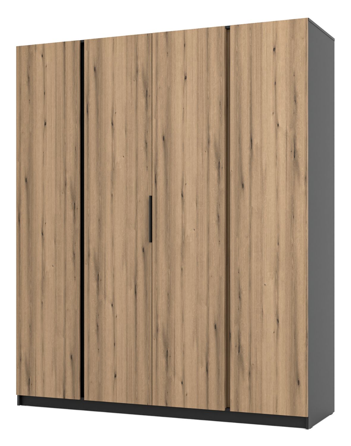 Szafa 4-drzwiowa Kaja BL/EV 4F Czarny, Dąb Evoke
