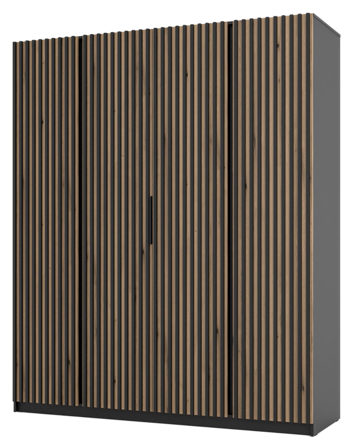 Szafa 4-drzwiowa Kaja BL/EV-BL 4LAM Czarny, Dąb Evoke